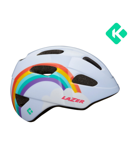 Hjälm Lazer Pnut Kineticore regnbåge 46-52cm (grönt spänne)