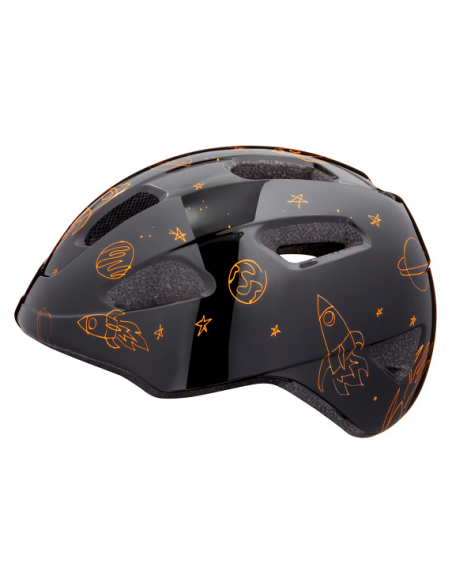 Hjälm Lazer Pnut Kineticore svart/raket 46-52cm (grönt spänne)