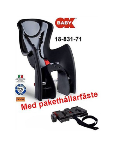 Barnstol OKbaby baby shield pakethållar monterad svart