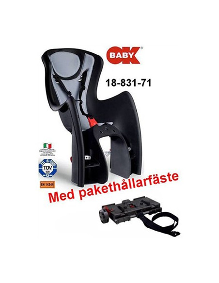Barnstol OKbaby baby shield pakethållar monterad svart