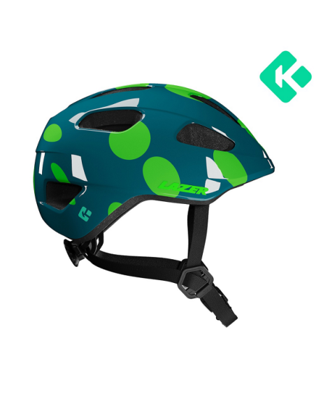 Hjälm Lazer Nutz 2.0 Kineticore gröna prickar 50-56cm (grönt spänne)