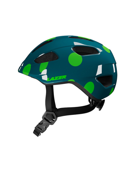 Hjälm Lazer Nutz 2.0 Kineticore gröna prickar 50-56cm (grönt spänne)